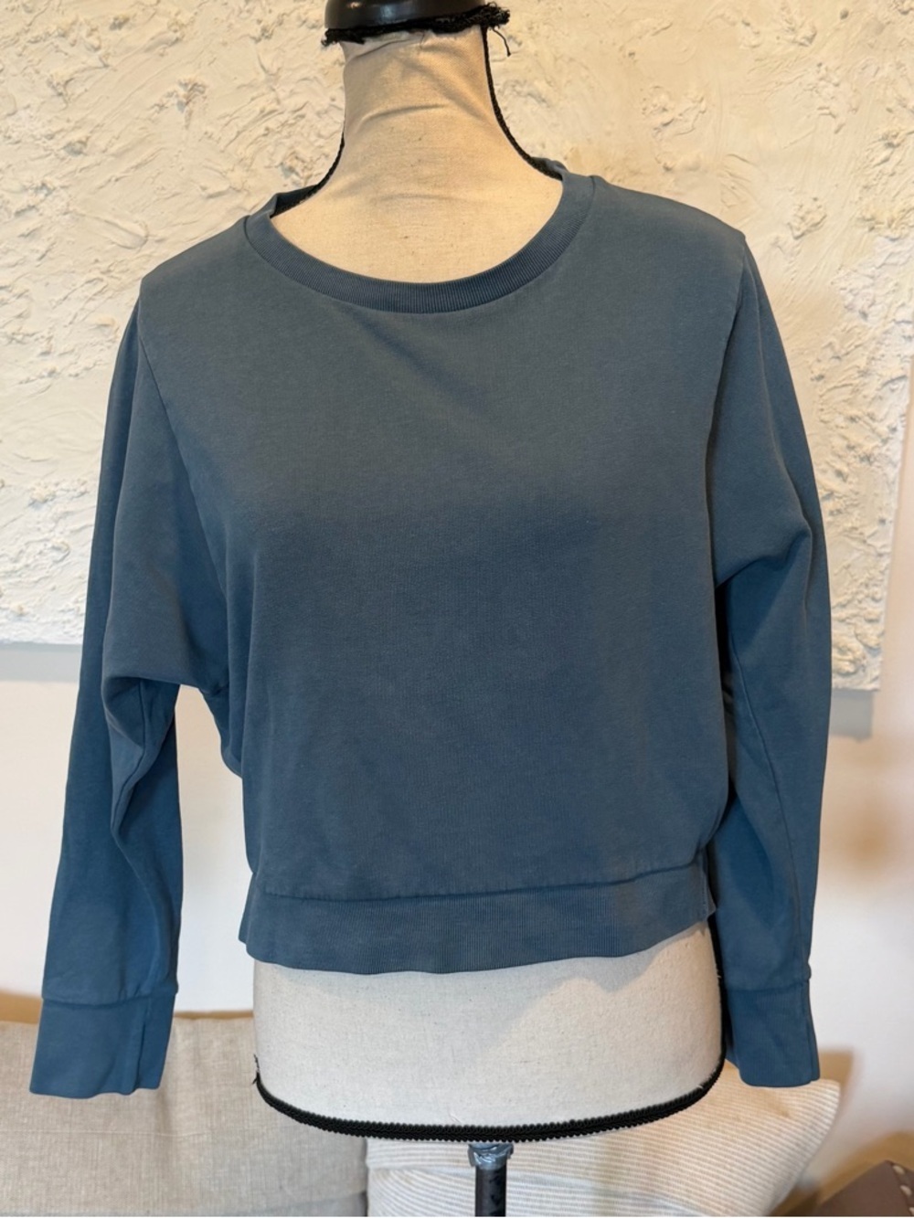 All Saints Women's Crewneck Cari Sweatshirt Blue Sz Small